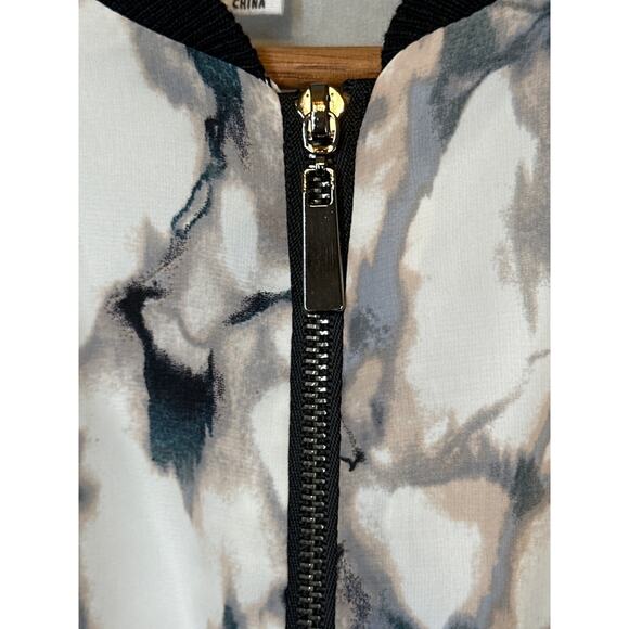 OLIVE+OAK Bomber Jacket M Silky Marble Print Streetwear Gorpcore Utility - Picture 3 of 15